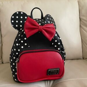 Loungefly Disney Black and White Polka Dot Minnie backpack